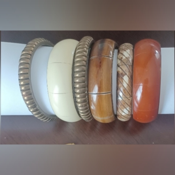 Multi Color Seed Beaded Hoop Earrings & Ethiopian Mixed bracelets Set - Picture 9 of 9